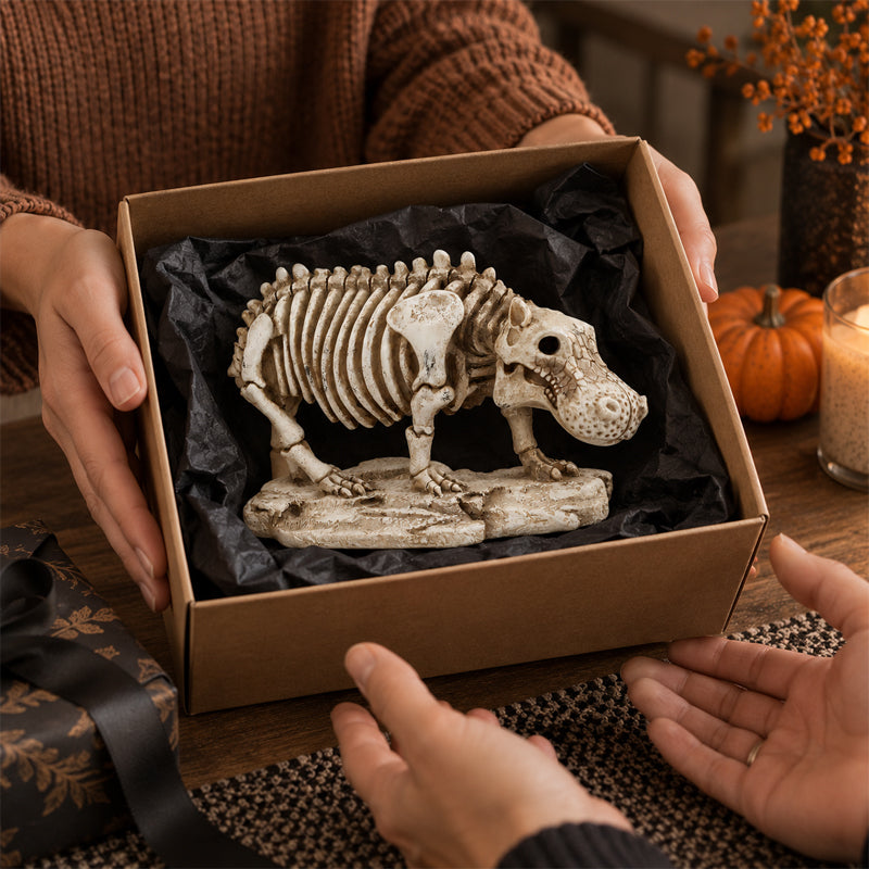 Decorazione a forma di ippopotamo scheletrico per Hallowee