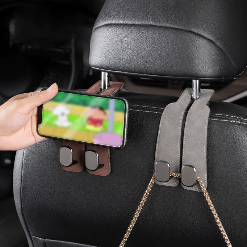 🚗🔩 Gancio doppio da auto per cellulare - Capacità di carico 5 kg, per tenere in ordine l'auto