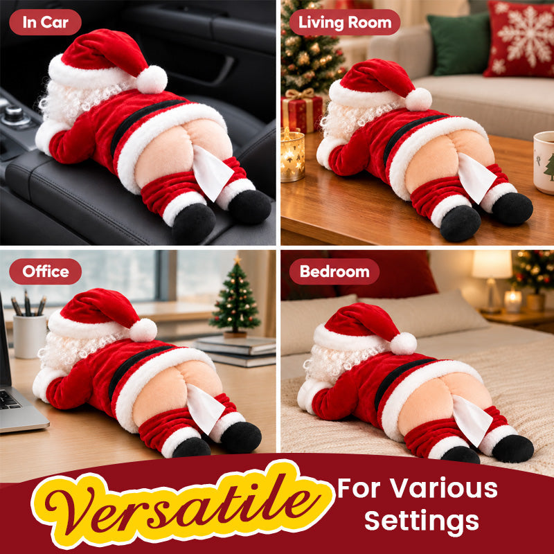 Copri-scatola di fazzoletti divertente a forma di sedere di Babbo Natal