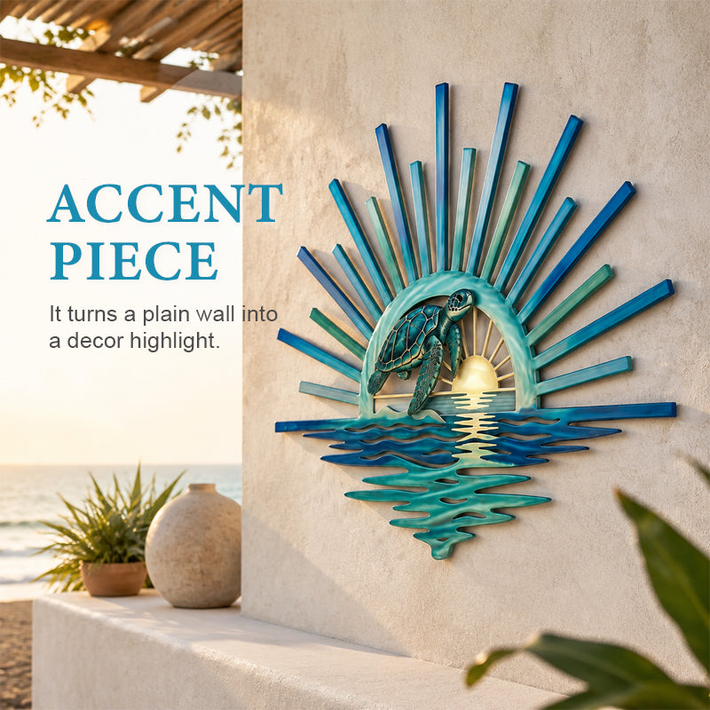 🌅 Decorazione da parete in metallo “Legend of the Sunset Tides” – 🌊 Decorazione da parete in metallo in stile nautico vintage