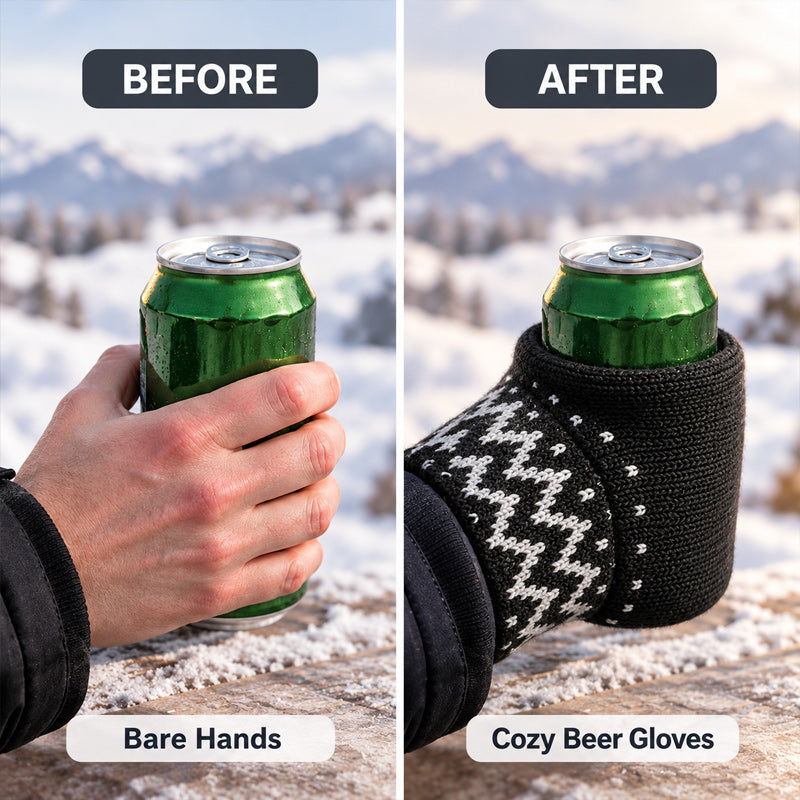 Guanto da birra invernale: bevande fresche, mani cald