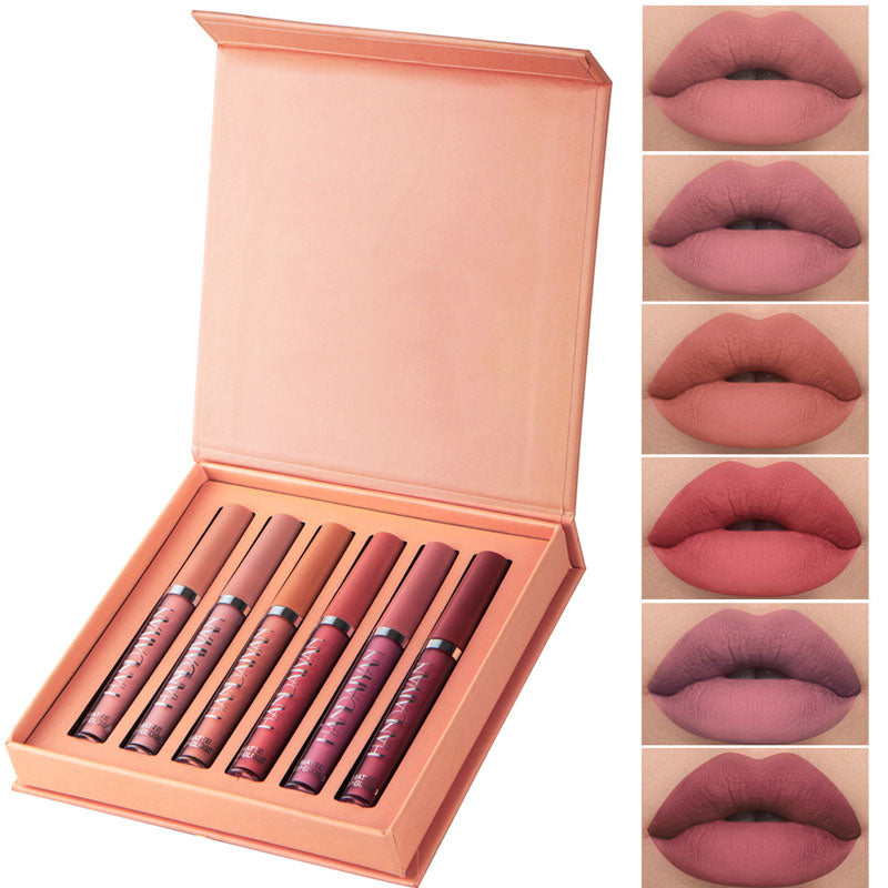 Set di lucidalabbra in bombolette spray antiaderenti in confezione regal