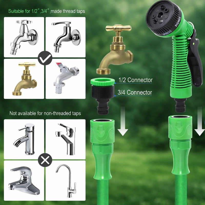 Tubo da giardino estensibile con pistola a spruzz