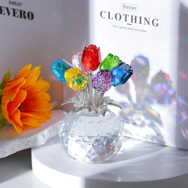 🌈✨ Fiori di rosa di cristallo - Decorazione creativa per la casa ✨🌈