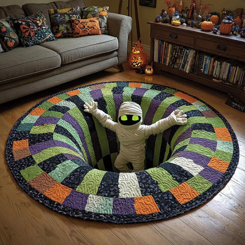 🎃 Tappeto rotondo trapuntato a forma di scheletro 3D “Vortex” per Hallowee