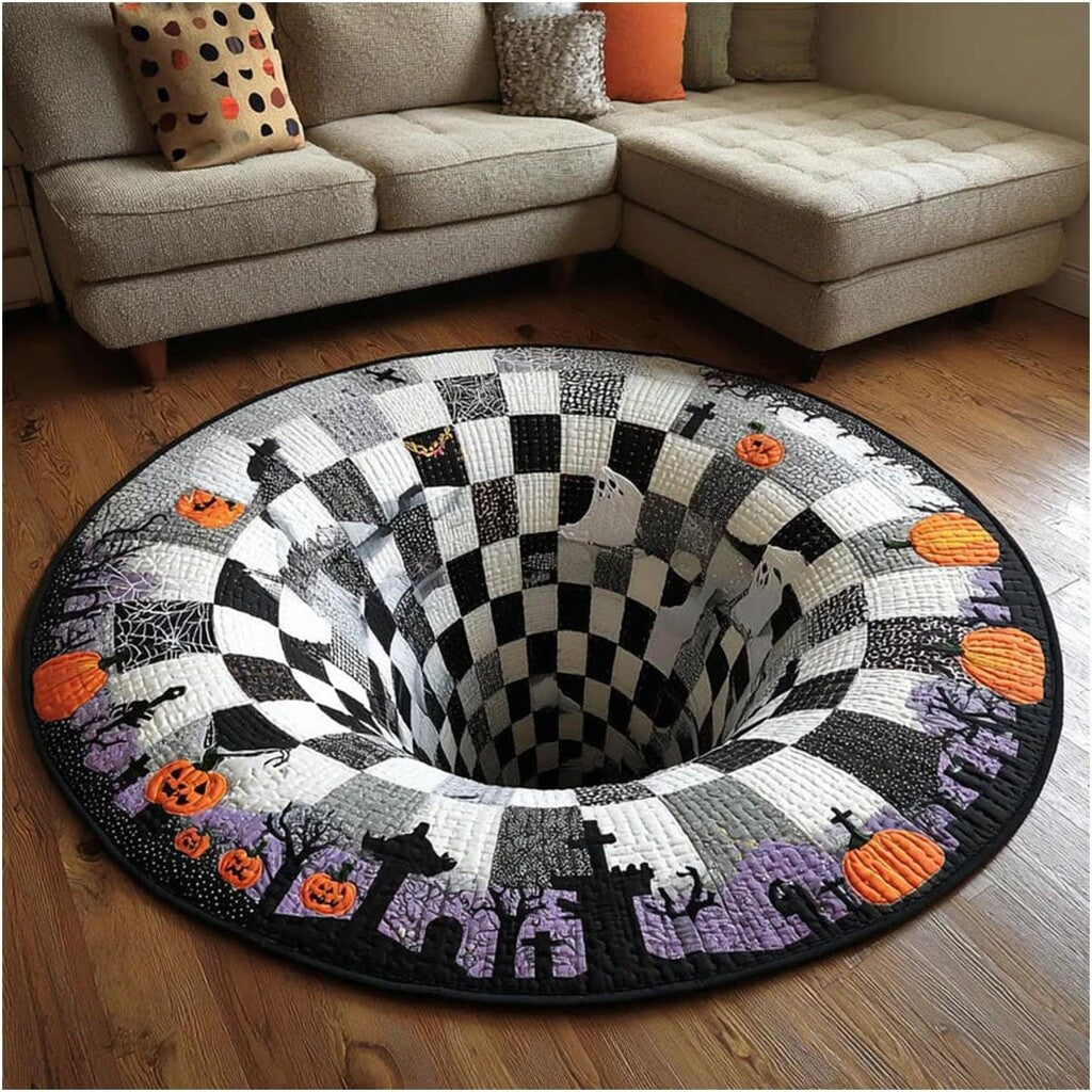 🎃 Tappeto rotondo trapuntato a forma di scheletro 3D “Vortex” per Hallowee