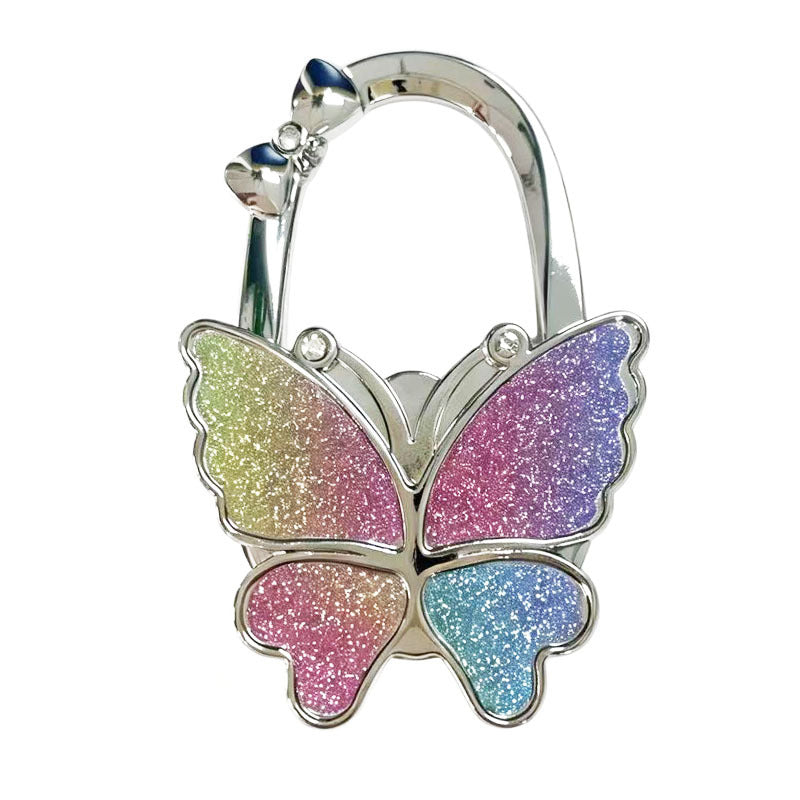 Gancio pieghevole a forma di farfalla per borse – Elegante gancio portatile antiscivolo per bors