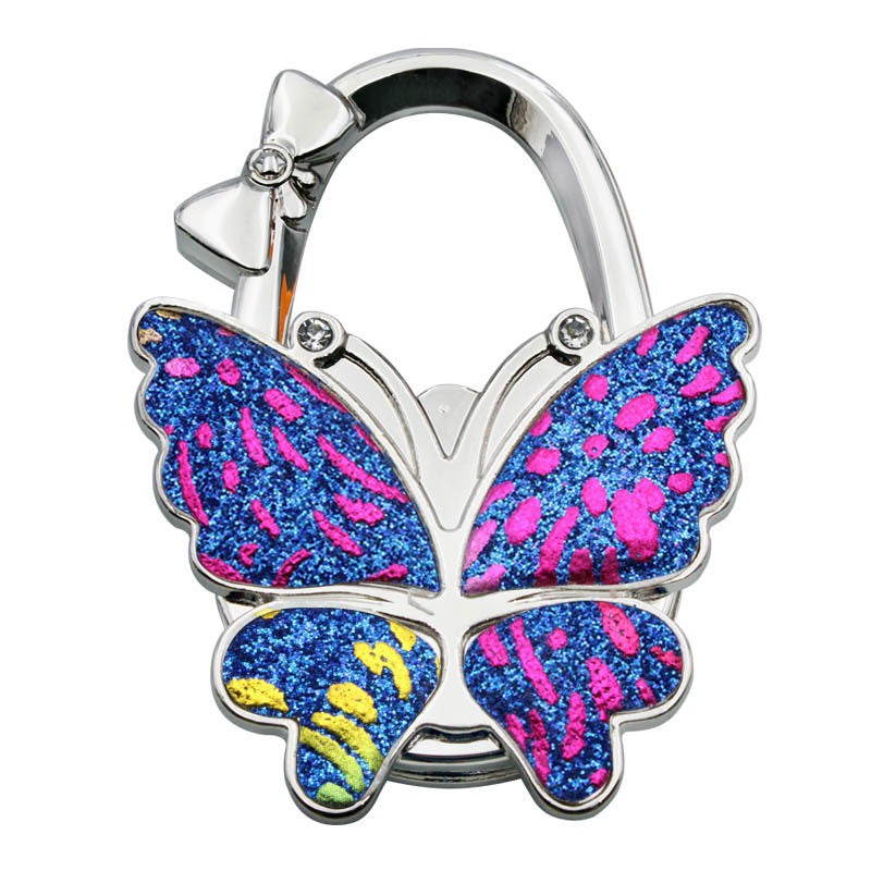 Gancio pieghevole a forma di farfalla per borse – Elegante gancio portatile antiscivolo per bors