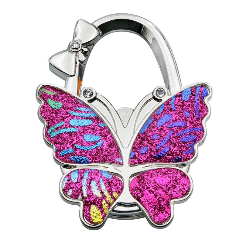 Gancio pieghevole a forma di farfalla per borse – Elegante gancio portatile antiscivolo per bors