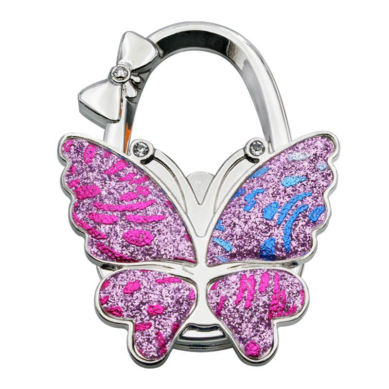Gancio pieghevole a forma di farfalla per borse – Elegante gancio portatile antiscivolo per bors