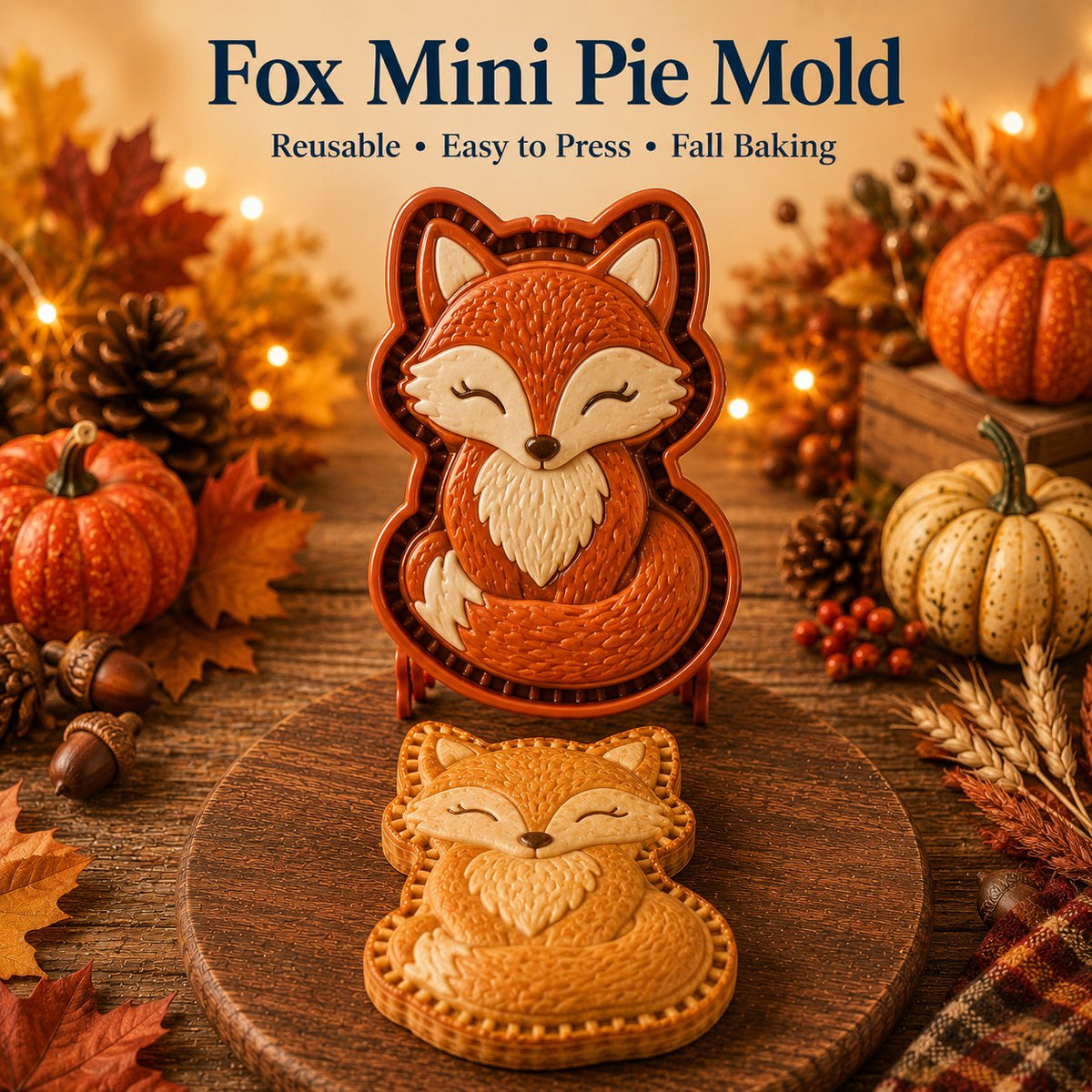 🍂 Collezione di 8 stampi per mini torte autunnali | Stampi riutilizzabili con motivi in rilievo per realizzare forme dettagliate di gufo, volpe, tacchino, zucca, ghianda e altro ancora 🍂✨