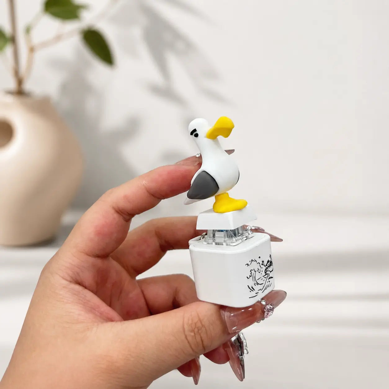 Portachiavi con bottone “Seagull MINE!” - Suono reale e luce LED