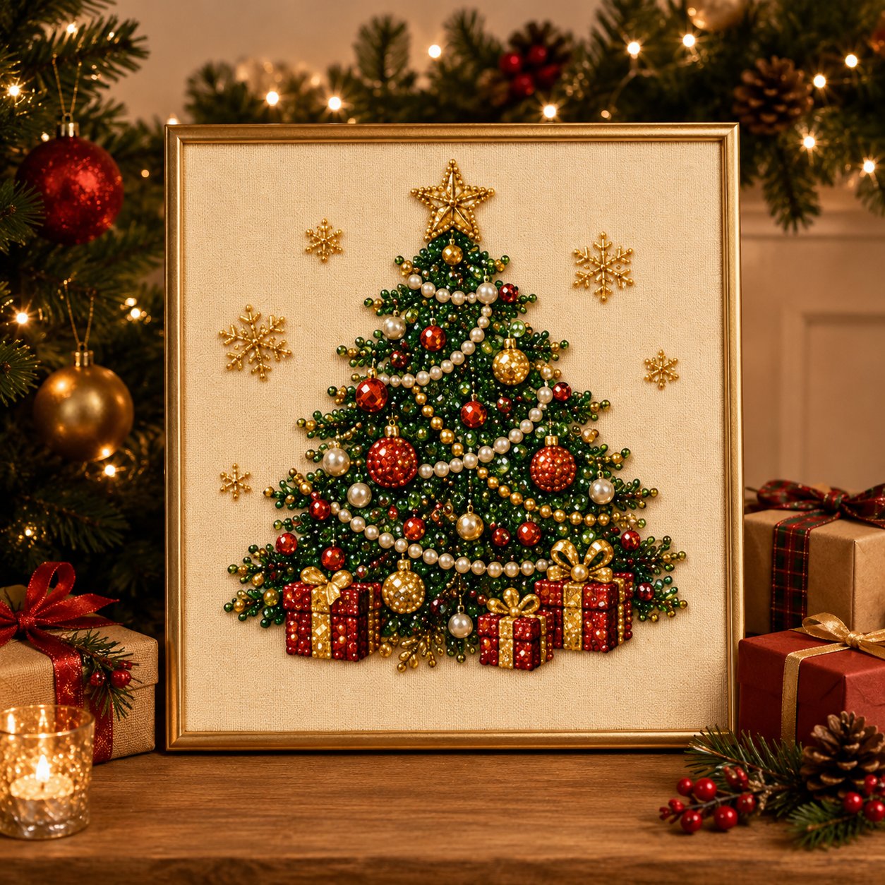 🧘Rilassante e adatto ai principianti - 🎨💎Kit fai da te per un quadro natalizio con perline e diamant
