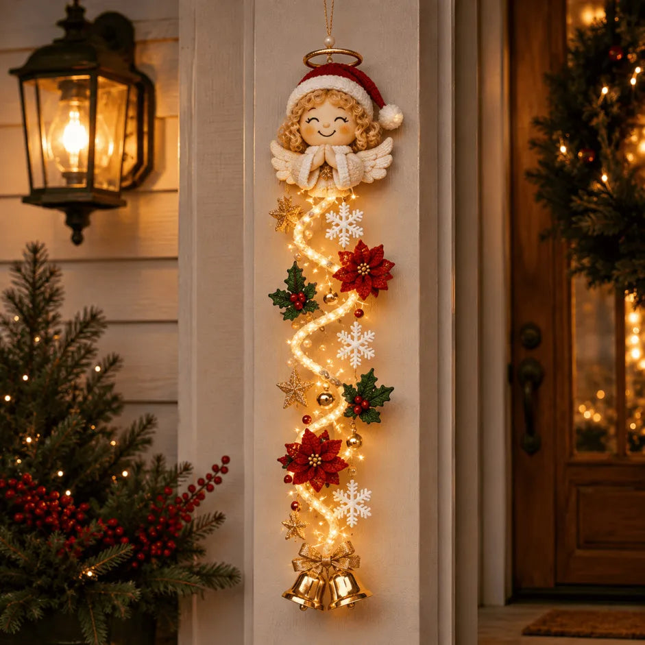 ⏳ Ultimo giorno con il 49% di sconto – 🎄MerryCascade™: decorazione luminosa da appendere alla porta per Natale | 6 modelli festosi con luci✨
