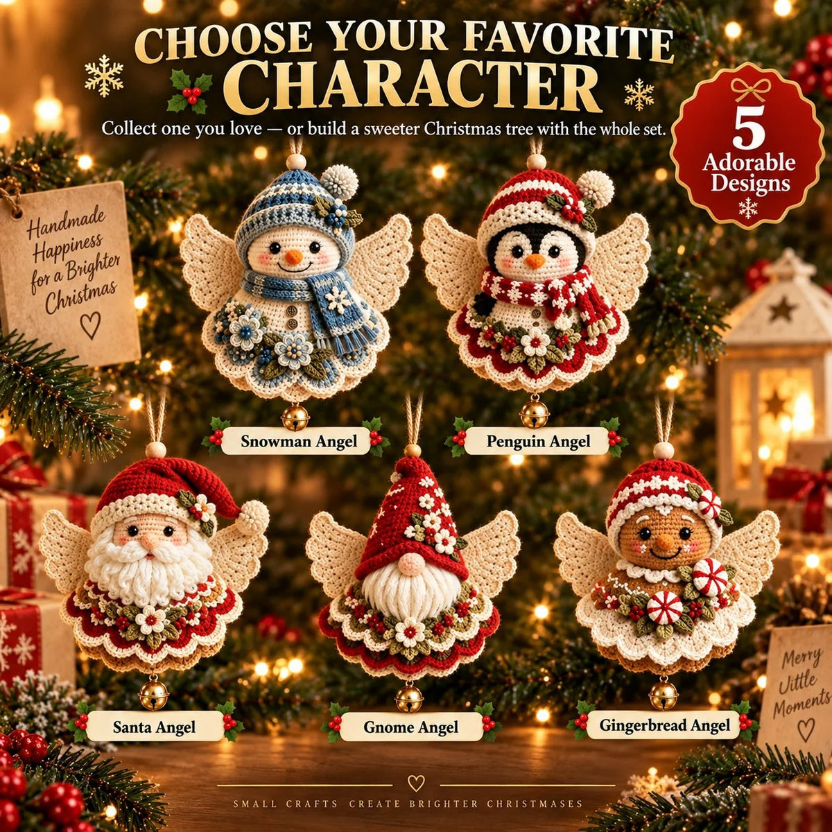 🎄 Kit fai da te per realizzare un angelo natalizio all’uncinetto come decorazione natalizia – Realizzalo tu stesso, appendilo e custodiscilo con cura