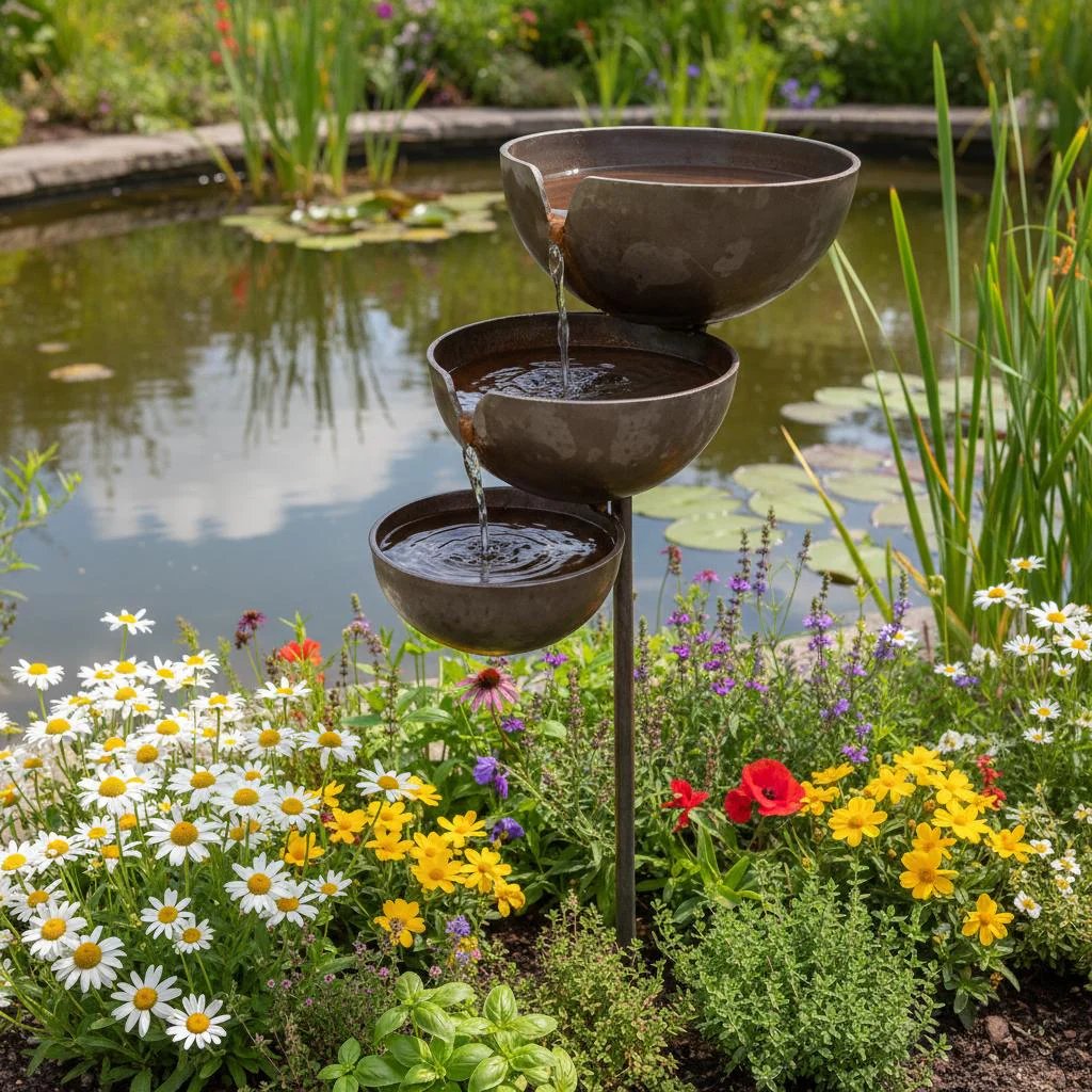 🔥Offerta speciale: 50% di sconto🔥Dai nuova vita al tuo giardino – Una tranquilla vaschetta per uccelli a cascata che raccoglie l'acqua piovana, per accogliere la fauna selvatica del giardino🌿