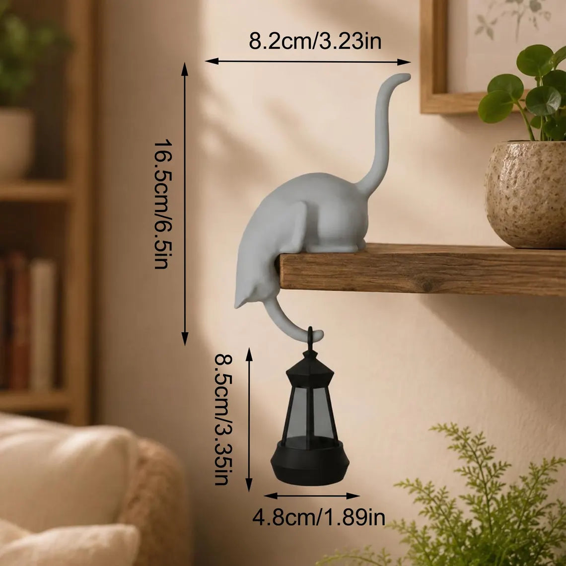 🐈‍⬛ Simpatica mensola decorativa a forma di gancio a forma di gatt