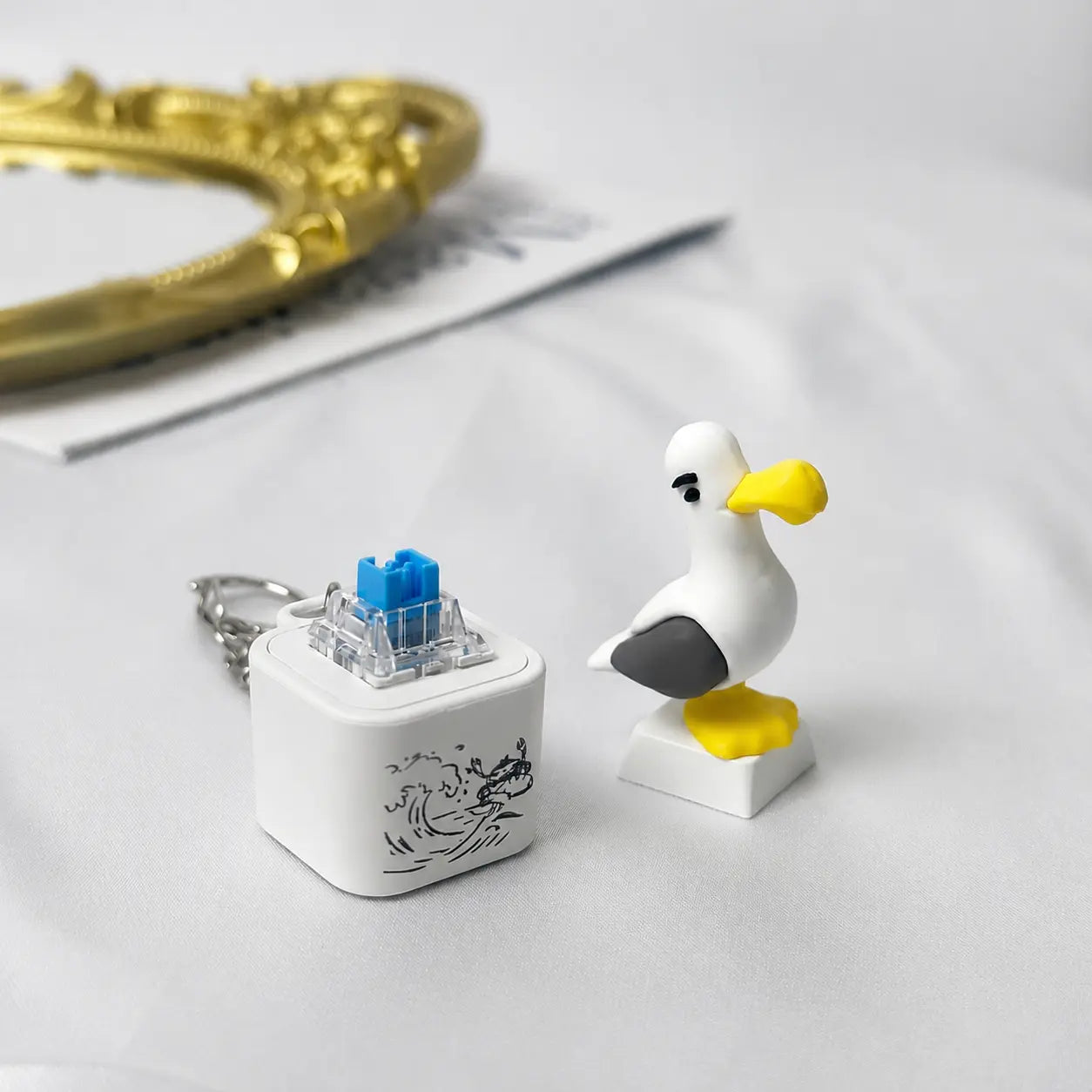 Portachiavi con bottone “Seagull MINE!” - Suono reale e luce LED