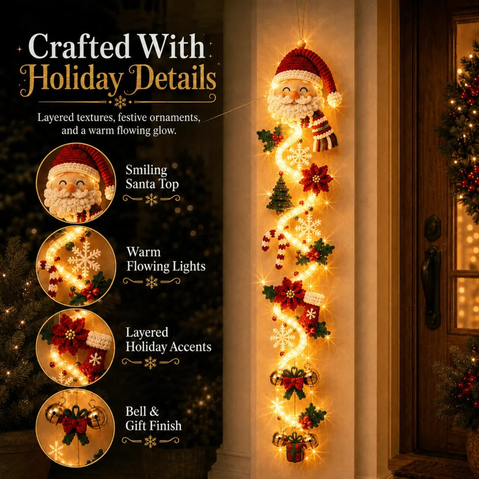⏳ Ultimo giorno con il 49% di sconto – 🎄MerryCascade™: decorazione luminosa da appendere alla porta per Natale | 6 modelli festosi con luci✨