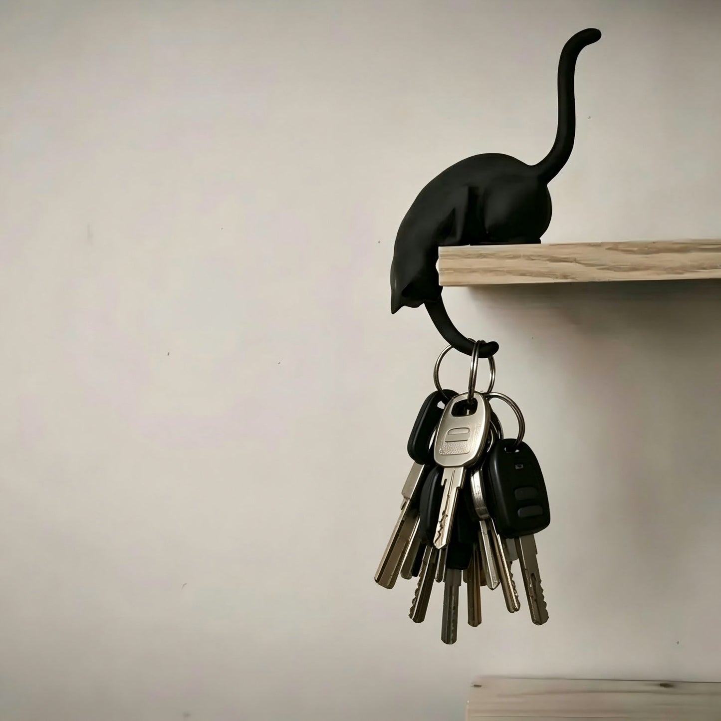 🐈‍⬛ Simpatica mensola decorativa a forma di gancio a forma di gatt