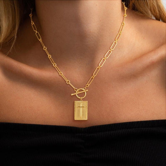 ✝️Fibbia OT con croce - impermeabile, resistente allo sbiadimento, unise✨💫