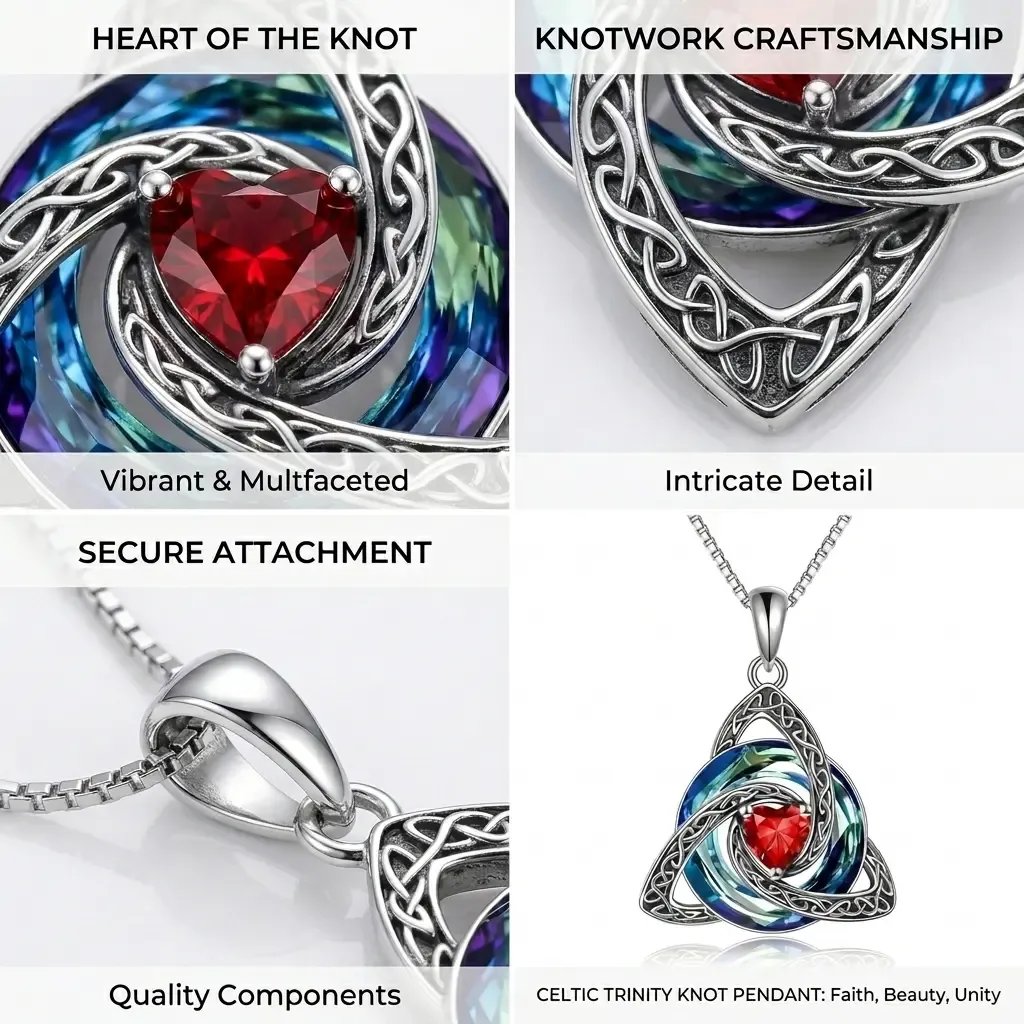 ✨Collana con nodo celtico della Trinità e pietra natale – Un simbolo significativo di amore e legame ❤️
