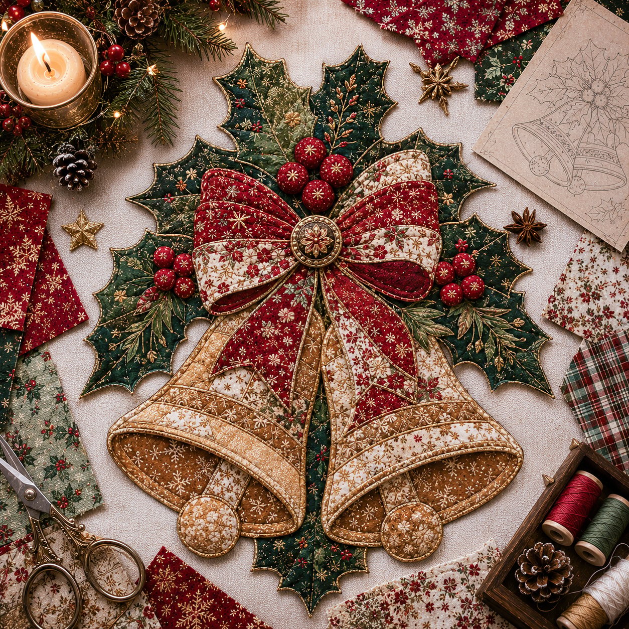 🔥ULTIMO GIORNO DI SCONTO DEL 49% - 🎅Set di decorazioni fai da te con tessuto patchwork natalizio – Risultati meravigliosi, non è richiesta alcuna esperienza