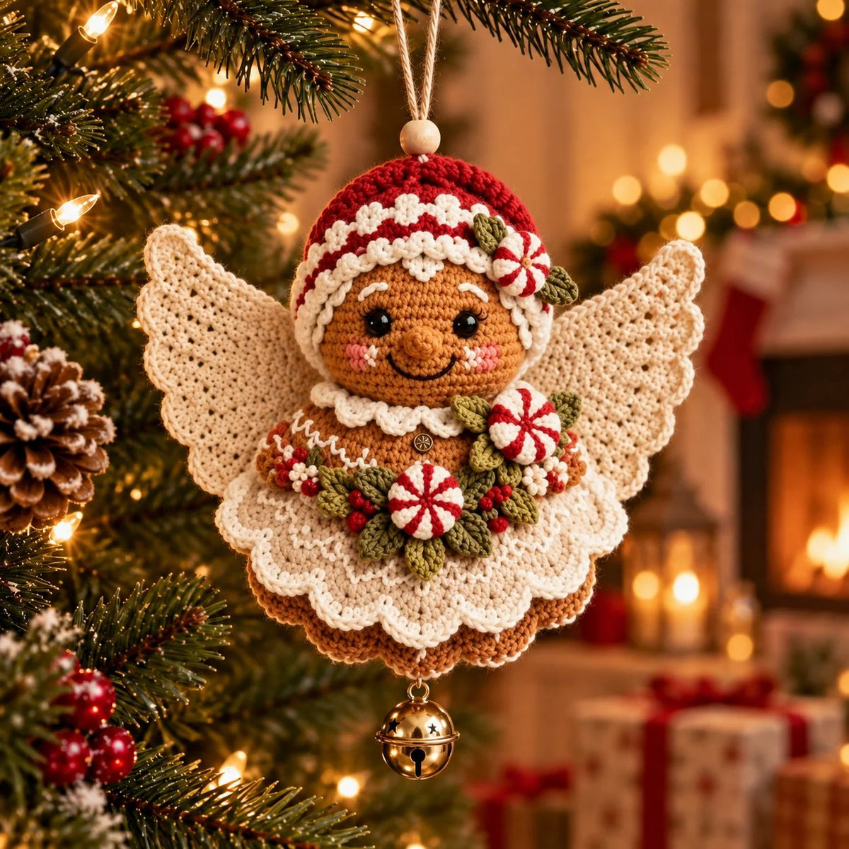🎄 Kit fai da te per realizzare un angelo natalizio all’uncinetto come decorazione natalizia – Realizzalo tu stesso, appendilo e custodiscilo con cura
