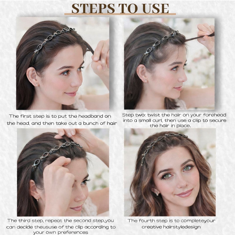 Fascia per capelli intrecciata a traforo multistrato con dentini: uno styling perfetto in pochi secondi