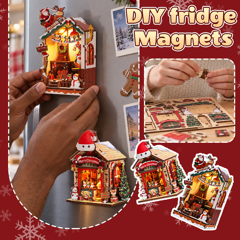 Magnete da frigo con puzzle 3D fai da te natalizi