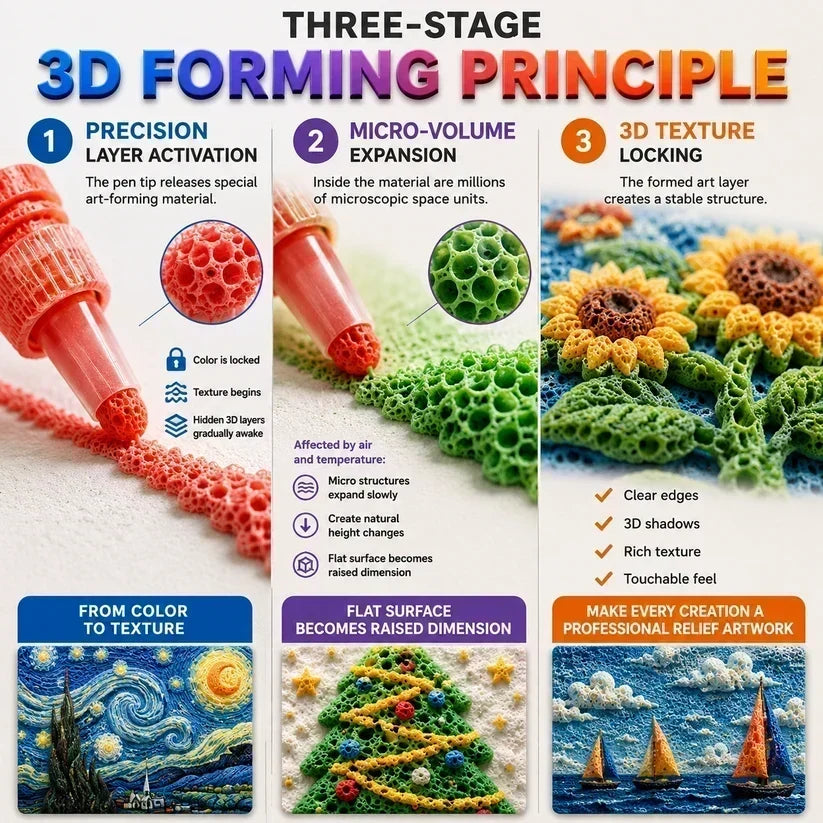 🎁🔮Magic Pen – Disegna in 3D con un solo tratto!🎄 Penne fai da te per disegnare popcorn a bolle e offerta “Compra 2, prendi 1 gratis”
