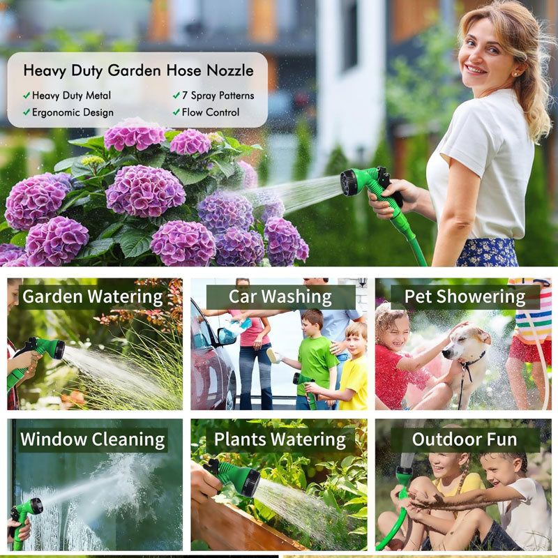 Tubo da giardino estensibile con pistola a spruzz