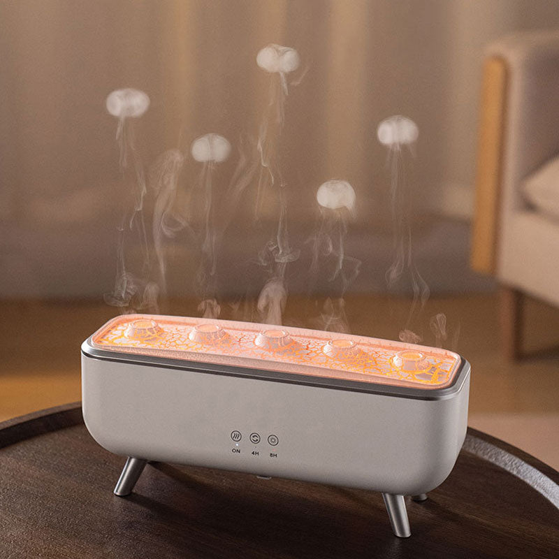 Diffusore di Aromi a Fiamma e Medusa Dinamica con Rilevamento Audio, Luce RGB e Telecomando