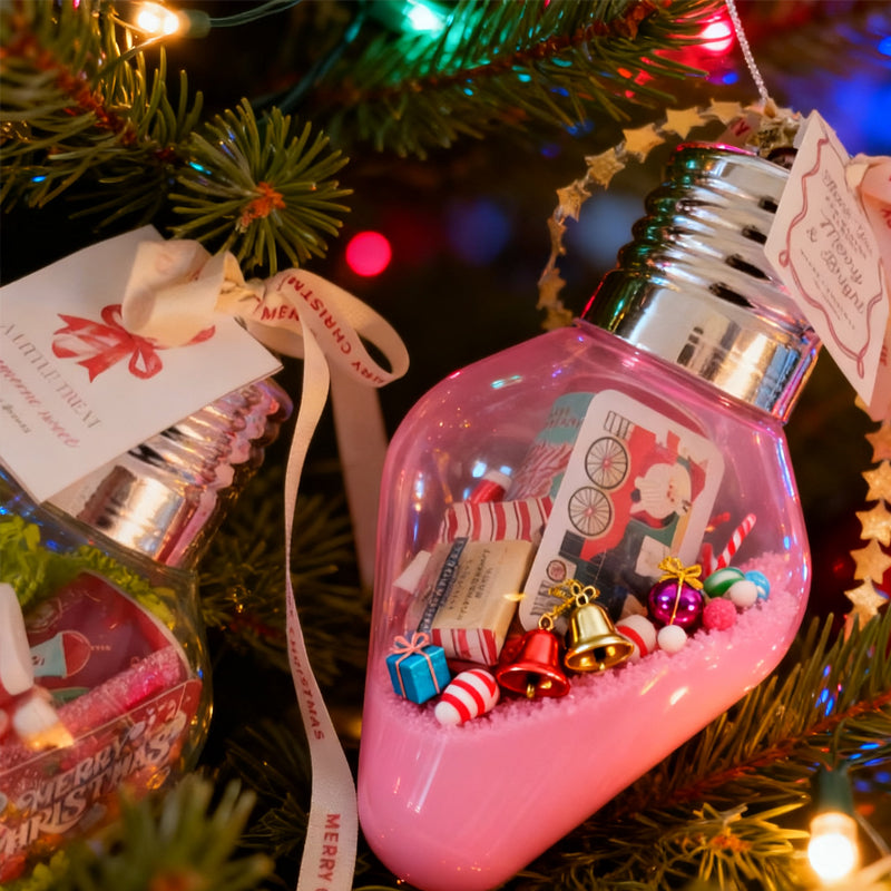 Barattolo regalo con luci natalizie