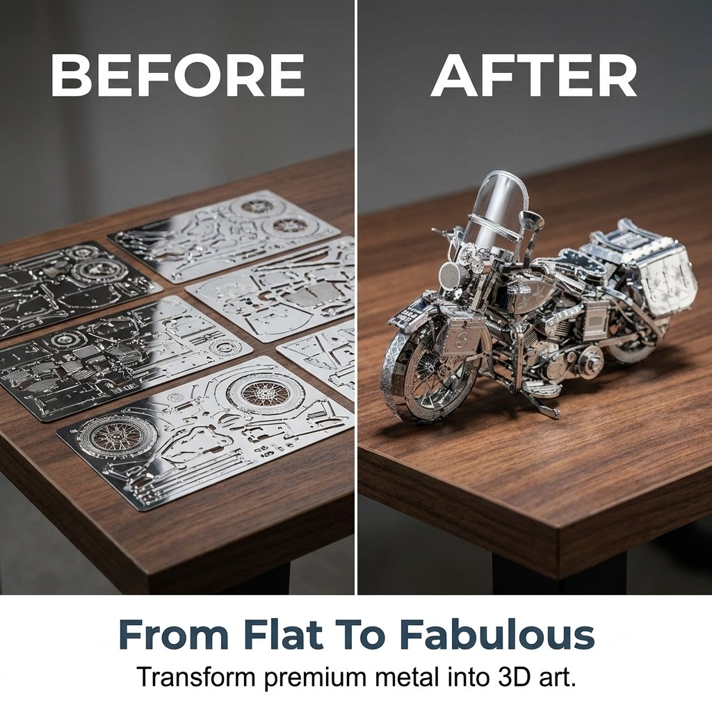 🔥OFFERTA SPECIALE🔥Puzzle da assemblare in metallo 3D argentato a forma di moto