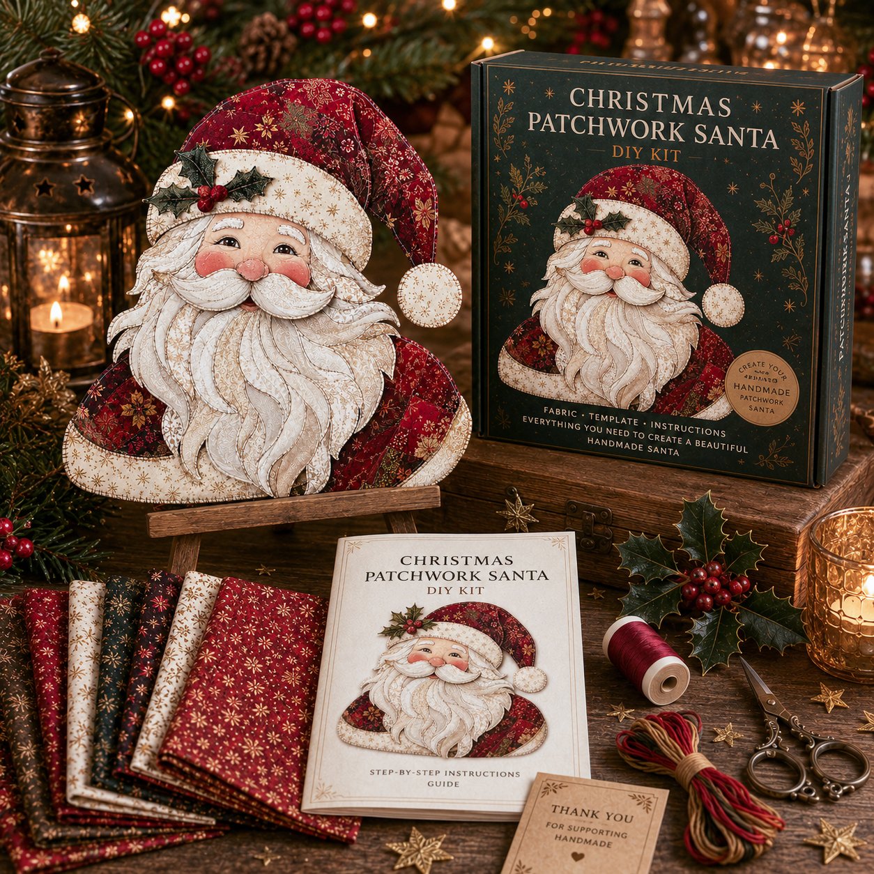 🔥ULTIMO GIORNO DI SCONTO DEL 49% - 🎅Set di decorazioni fai da te con tessuto patchwork natalizio – Risultati meravigliosi, non è richiesta alcuna esperienza