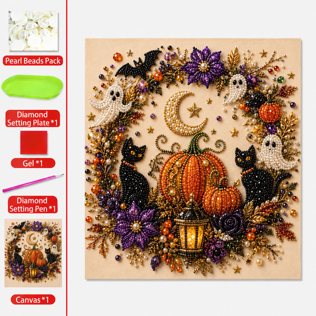👻✨ Kit fai da te “Halloween Pearl Art” – Trasforma piccole perline in una magia inquietante e carina