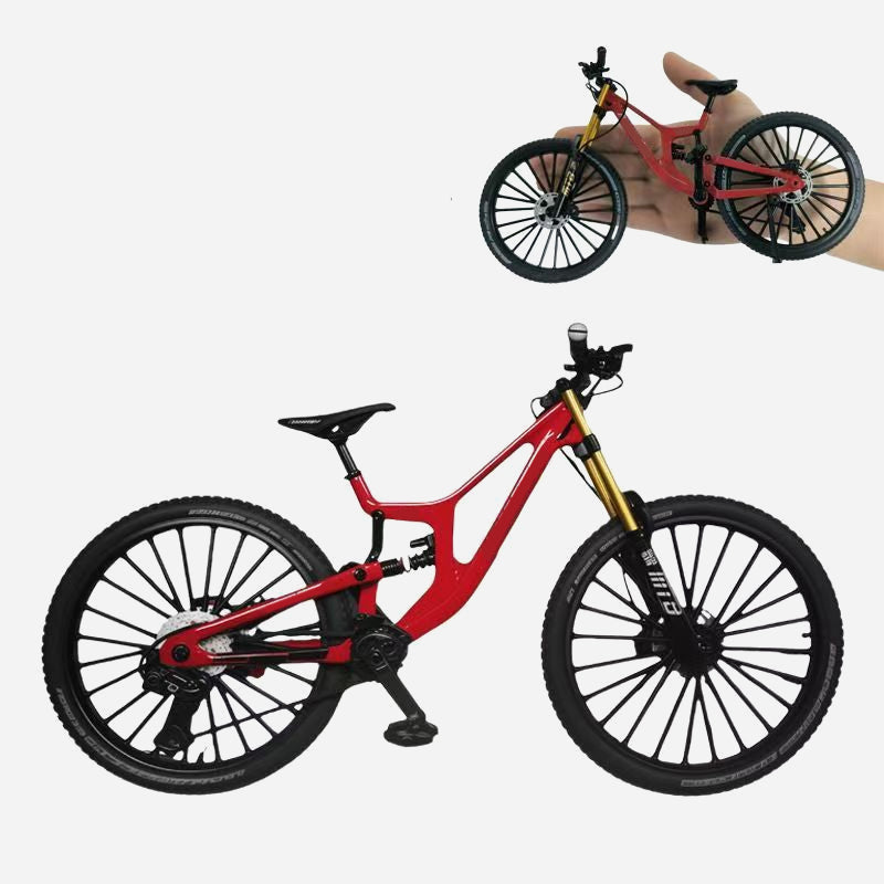 Modello da collezione in lega di una mountain bike con sospensioni anteriori e posterior