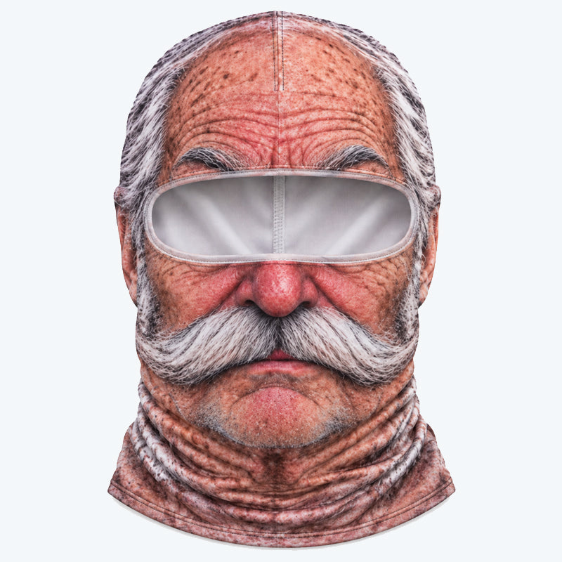 Maschera da sci con volto realistico e divertente – Accessorio esilarante per feste invernali all’aperto in grupp