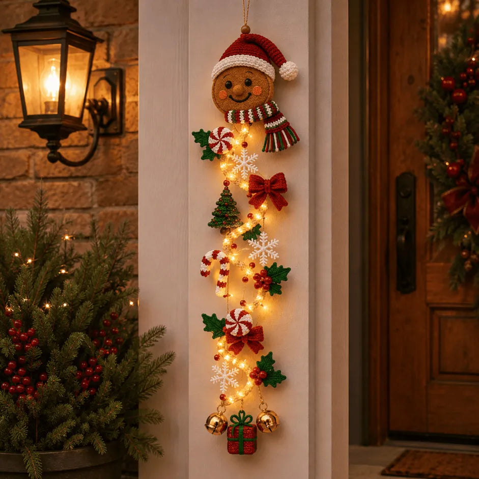 ⏳ Ultimo giorno con il 49% di sconto – 🎄MerryCascade™: decorazione luminosa da appendere alla porta per Natale | 6 modelli festosi con luci✨