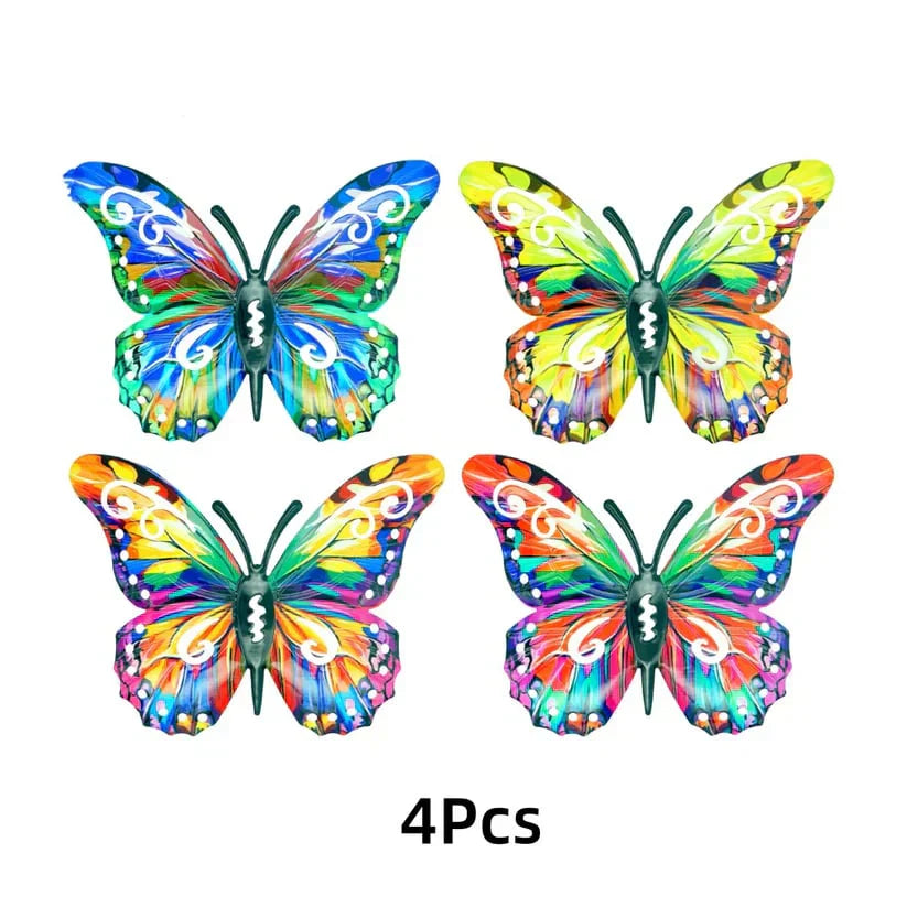 🦋Un set completo! Decorazioni da parete in metallo a forma di farfalla (4 pezzi)🤩
