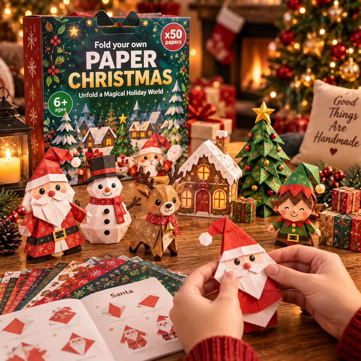🎄Kit fai da te per decorazioni natalizie in carta – 250 fogli, 5 temi festivi