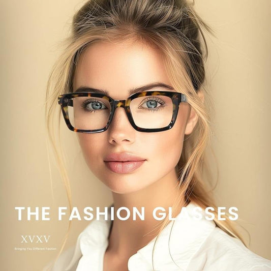 👓Confezione da 3 occhiali da lettura tartarugati – Occhiali da lettura oversize quadrati che bloccano la luce blu
