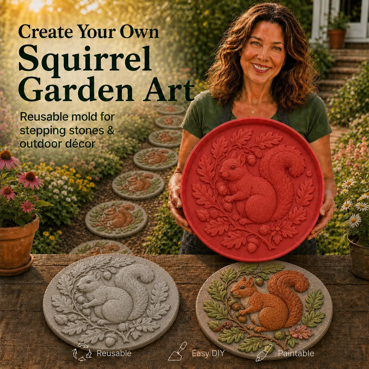 💥 ULTIMO GIORNO: SCONTO DEL 49% - Stampo riutilizzabile per decorazioni da giardino a tema animale – Dai vita alla natura nel tuo giardin