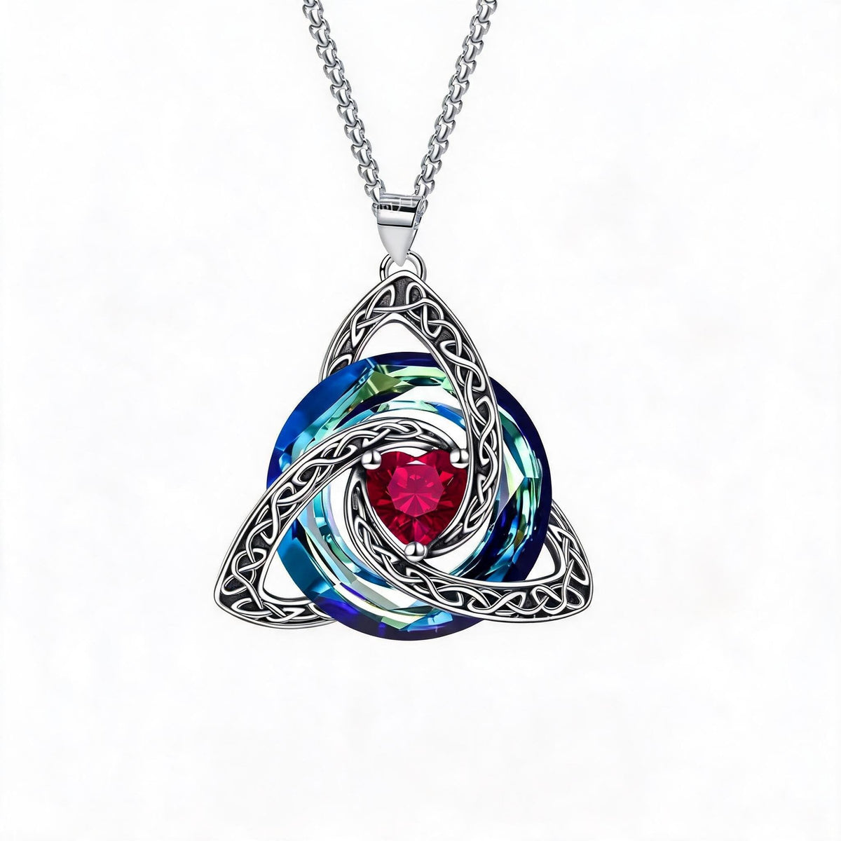 ✨Collana con nodo celtico della Trinità e pietra natale – Un simbolo significativo di amore e legame ❤️
