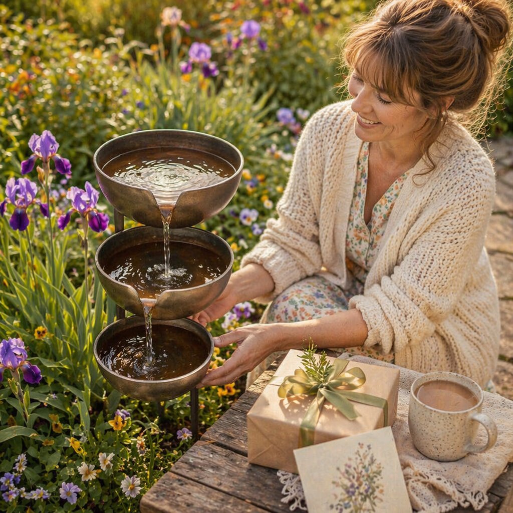 🔥Offerta speciale: 50% di sconto🔥Dai nuova vita al tuo giardino – Una tranquilla vaschetta per uccelli a cascata che raccoglie l'acqua piovana, per accogliere la fauna selvatica del giardino🌿