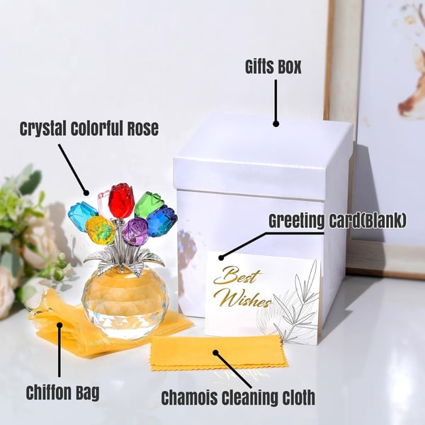 🌈✨ Fiori di rosa di cristallo - Decorazione creativa per la casa ✨🌈