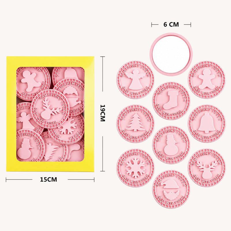 Set di stampi 3D per biscotti ripieni a tema natalizi