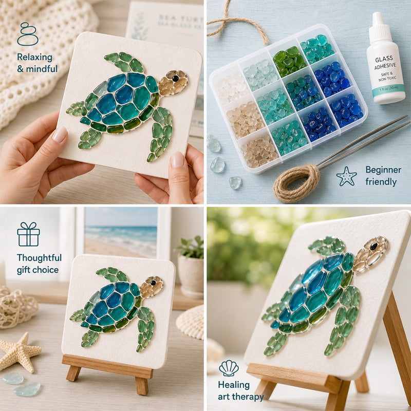 🌊✨ Kit artistico fai-da-te a tema oceano: crea uno splendido capolavoro a mosaico