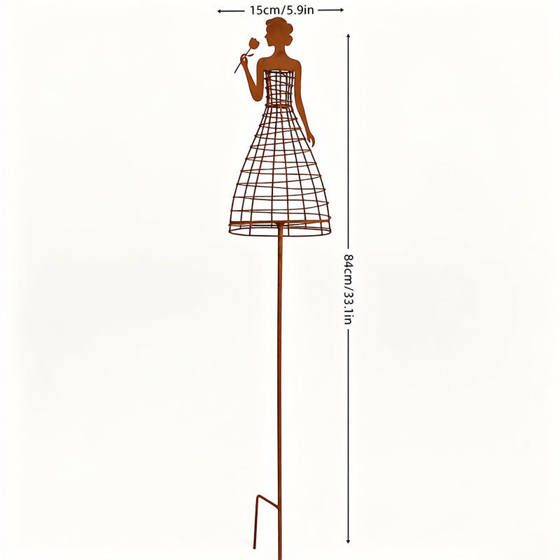 Traliccio rampicante per piante a forma di abito da donna in stile Rust 🌹 Decorazione da giardino per estern